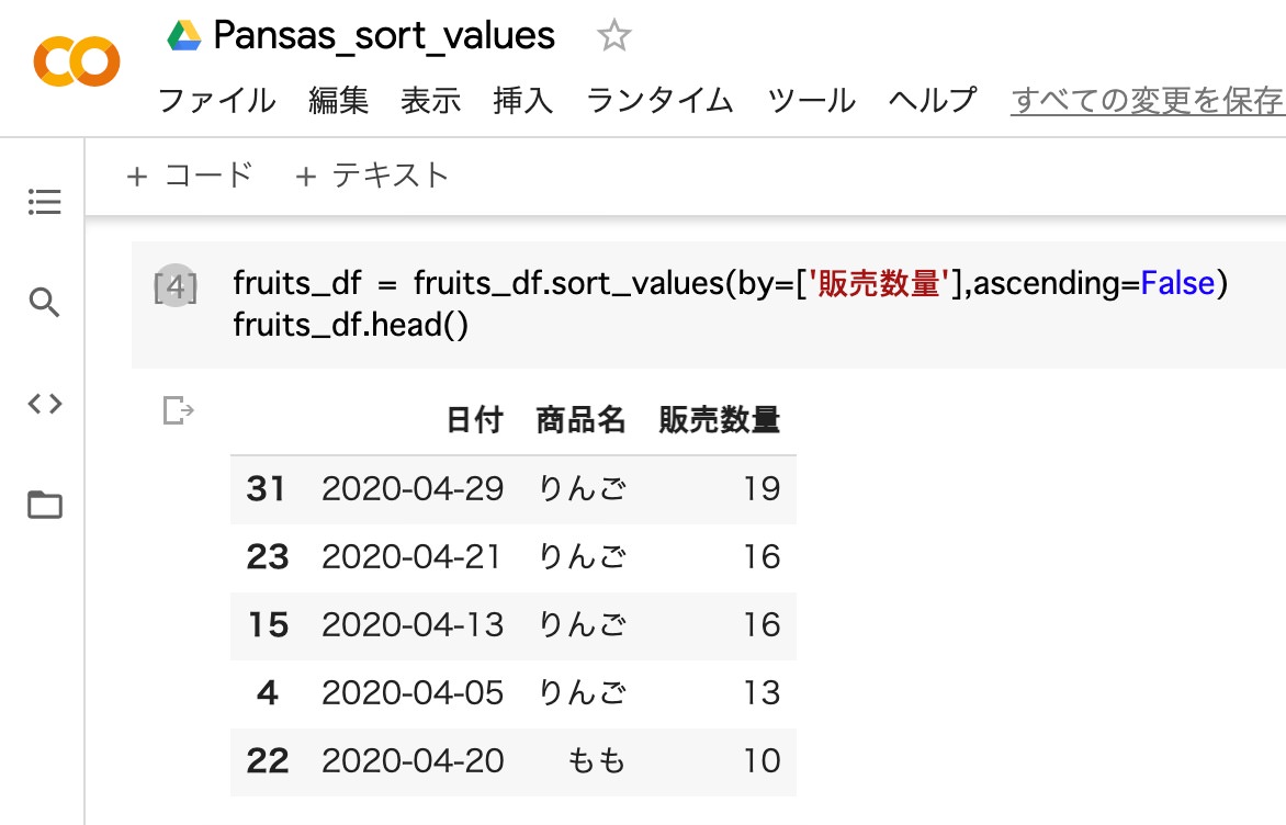 Pansas_sort_values